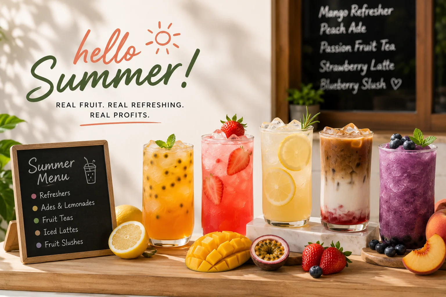 Summer Café Drink Menu Ideas: Real-Fruit Refreshers That Sell