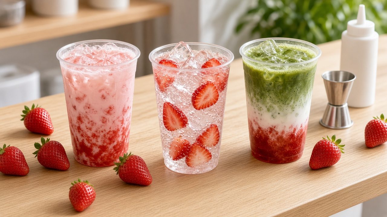 Jarabe de fresa al por mayor: cuánto usar en 16 y 24 oz